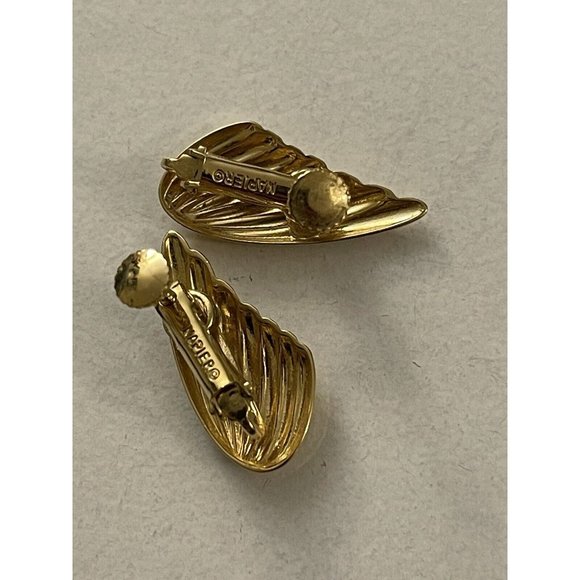 Napier Gold Swirl Earrings | Vintage